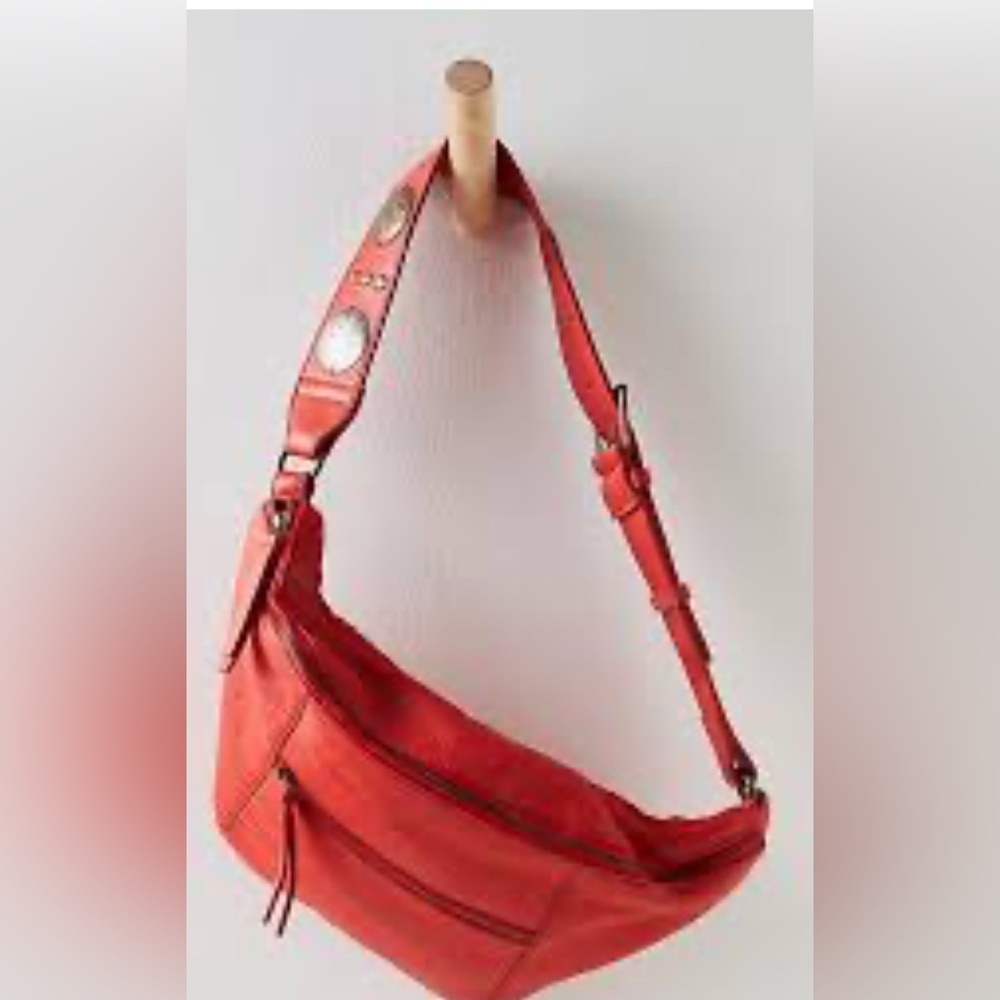Free People Red Crossbody Bag with Adjustable Strap